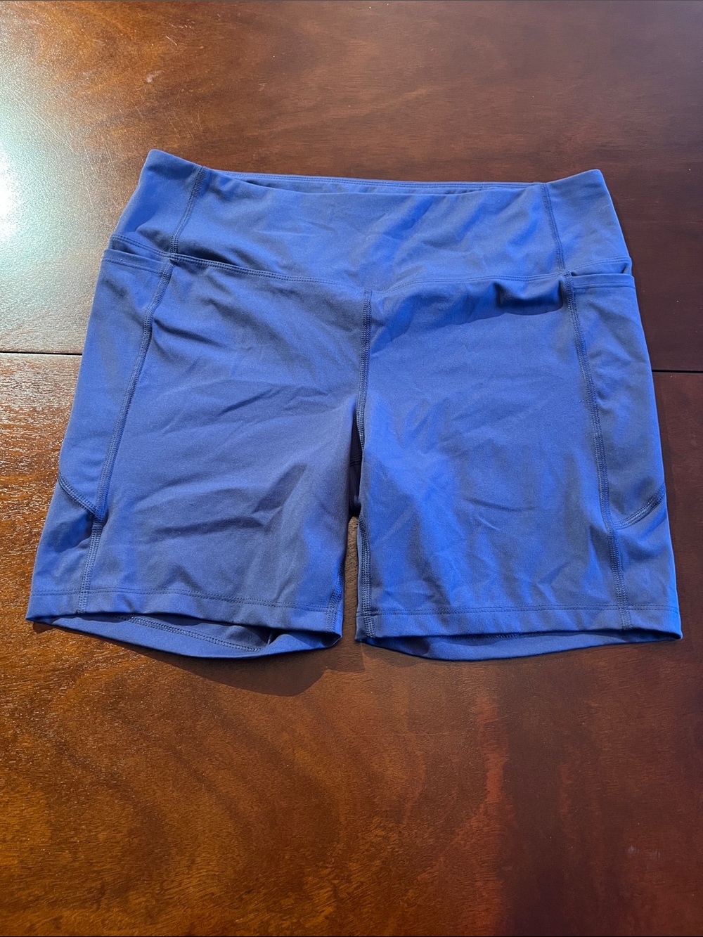 Athletic Works light navy Blue Bike Shorts with Wide Waistband